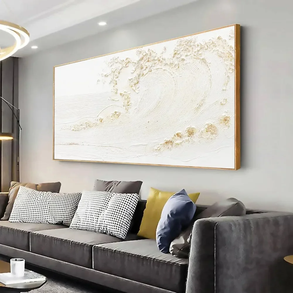 Canvas Wall Art Decor Bedroom Hand Painted White Wave With Golden Embellishments Pictures Decoration Artwork Wall Art
Canvas Wall Art Decor Bedroom Hand Painted White Wave With Golden Embellishments Pictures Decoration Artwork Wall Art