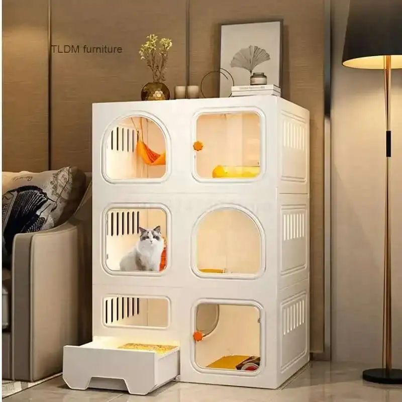 Home Cat Cages Cat Litter Box Integrated Transparent Cat Villa Indoor Fence Pet Cabinet with Closed Toilet Pet House Ek
Home Cat Cages Cat Litter Box Integrated Transparent Cat Villa Indoor Fence Pet Cabinet with Closed Toilet Pet House Ek