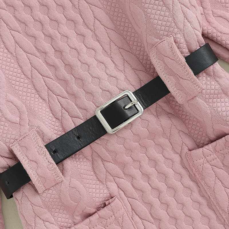 2PCS Toddler Baby Girls Long Sleeve Sweaters Dress Turtleneck Cable Knit Shirt Dress PU Belt Sets
2PCS Toddler Baby Girls Long Sleeve Sweaters Dress Turtleneck Cable Knit Shirt Dress PU Belt Sets