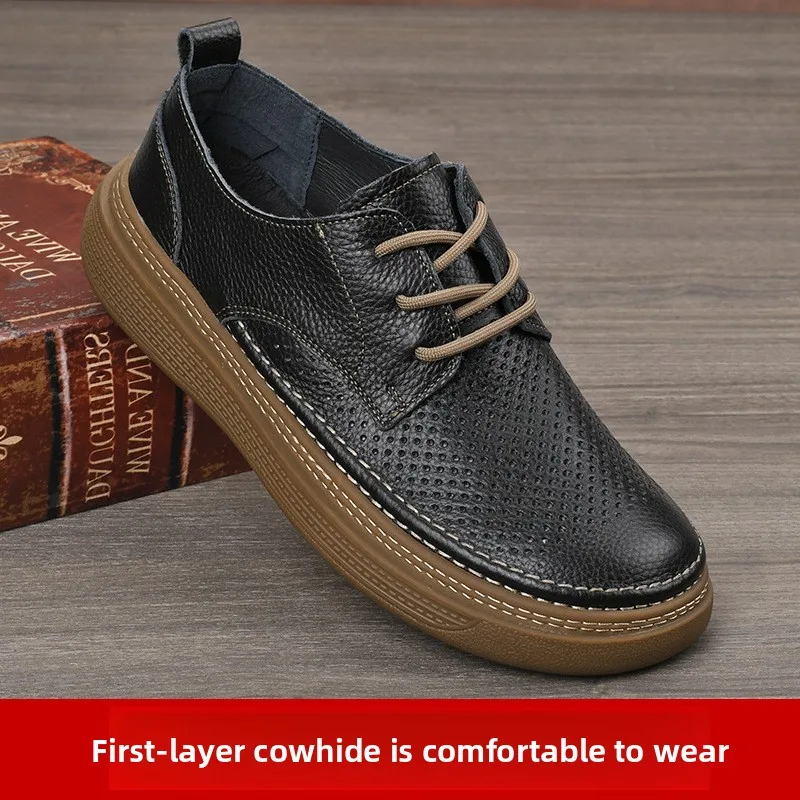 Retro Business Commuting Leather Shoes Comfortable Soft Sole Top Layer Cowhide Men's Shoes British Style Casual Men Dress Shoes
Retro Business Commuting Leather Shoes Comfortable Soft Sole Top Layer Cowhide Men's Shoes British Style Casual Men Dress Shoes