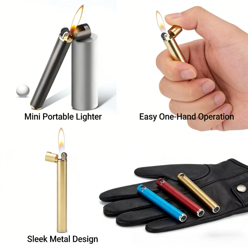 New Lighter, Compact Metal Body with Grinding Wheel Ignition, Windproof Open Flame Portable Smoking Accessory for Men and Women
New Lighter, Compact Metal Body with Grinding Wheel Ignition, Windproof Open Flame Portable Smoking Accessory for Men and Women