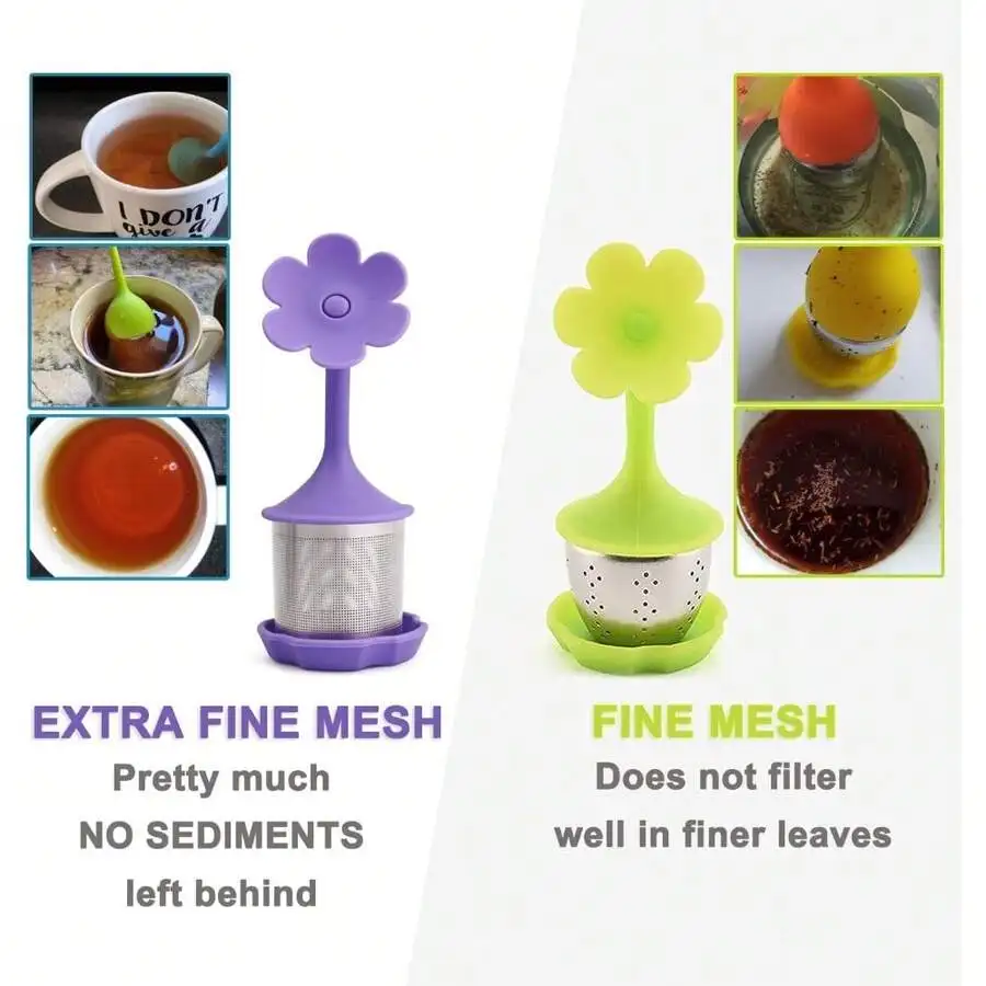 Reusable Silicone Flower Tea Infuser With Extra Fine Mesh Stainless Steel Strainer For Loose Leaf Tea
Reusable Silicone Flower Tea Infuser With Extra Fine Mesh Stainless Steel Strainer For Loose Leaf Tea
