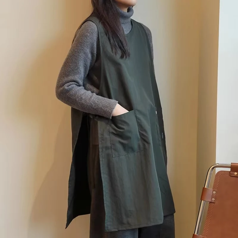 Kitchen Cafe Salon Waterproof Apron Vest with Pocket for Women Anti-dirty Lightweight Polyester Work Pinafore for Cooking Baking
Kitchen Cafe Salon Waterproof Apron Vest with Pocket for Women Anti-dirty Lightweight Polyester Work Pinafore for Cooking Baking