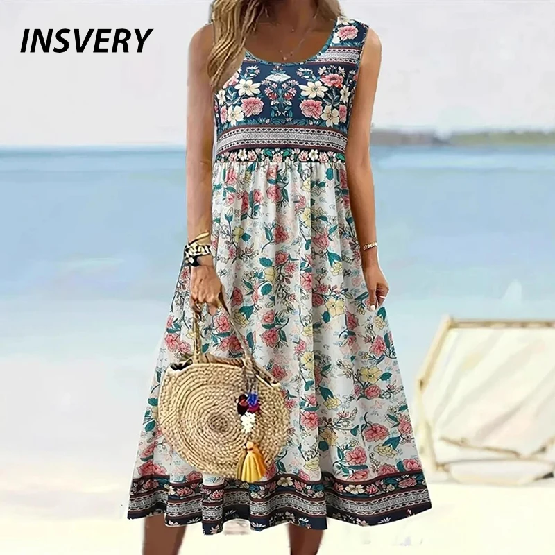 Summer Bohemian Dresses For Women Casual Sleeveless Long Dress Women Vintage Printed Beach Party Dress Plus Size
Summer Bohemian Dresses For Women Casual Sleeveless Long Dress Women Vintage Printed Beach Party Dress Plus Size