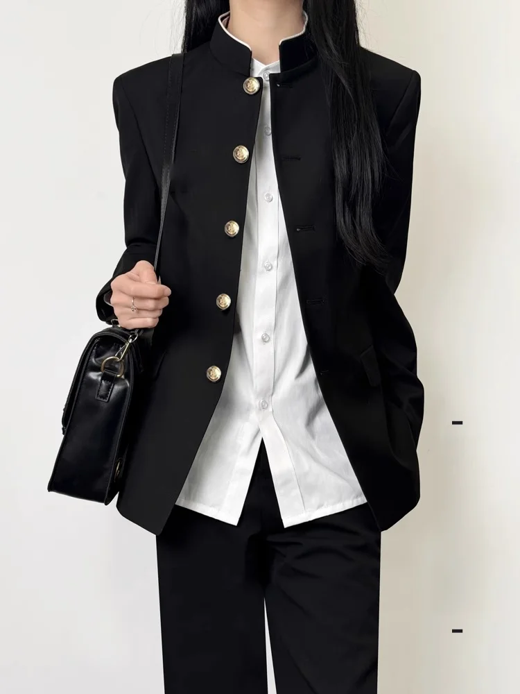 Casual Style Stand Collar Jk Button up Men's Women's Spring Autumn College Style Metal Decorated Backless Polyester Fiber
Casual Style Stand Collar Jk Button up Men's Women's Spring Autumn College Style Metal Decorated Backless Polyester Fiber
