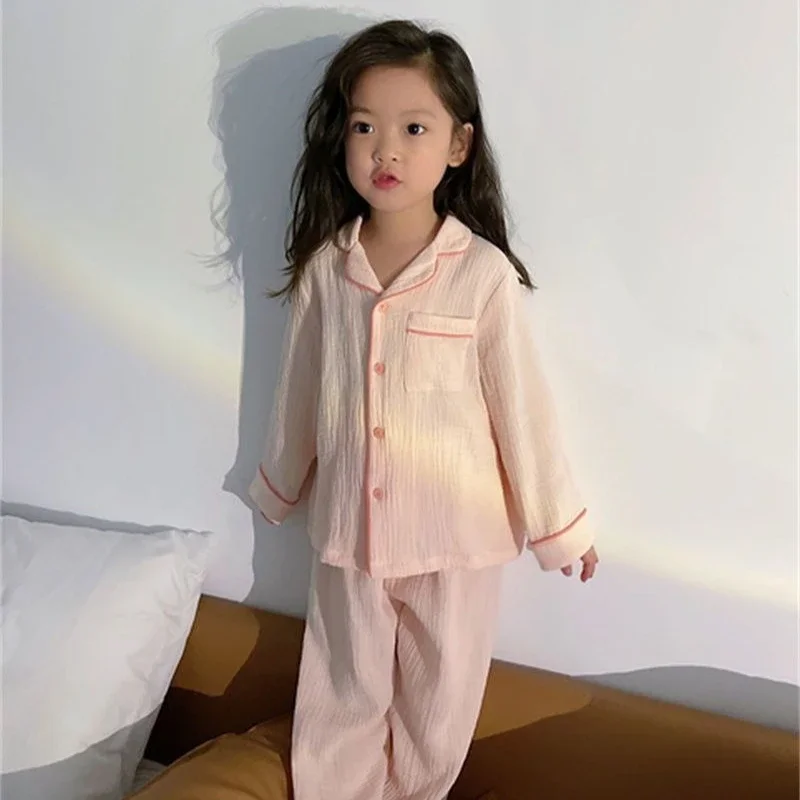 Long Sleeve Pant Set Air Conditioning Wear Indoor Outdoor Toddler Sleepwear Kids Girls' Lightweight Style Pajamas Solid Color
Long Sleeve Pant Set Air Conditioning Wear Indoor Outdoor Toddler Sleepwear Kids Girls' Lightweight Style Pajamas Solid Color