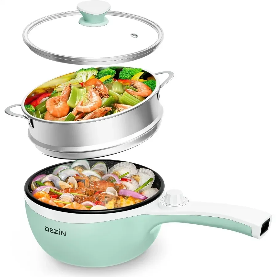 Hot Pot Electric with Steamer Upgraded NonStick Saute Pan Rapid Noodles Electric Pot 1.5L Mini Pot for Steak Egg Fried Rice Ram
Hot Pot Electric with Steamer Upgraded NonStick Saute Pan Rapid Noodles Electric Pot 1.5L Mini Pot for Steak Egg Fried Rice Ram
