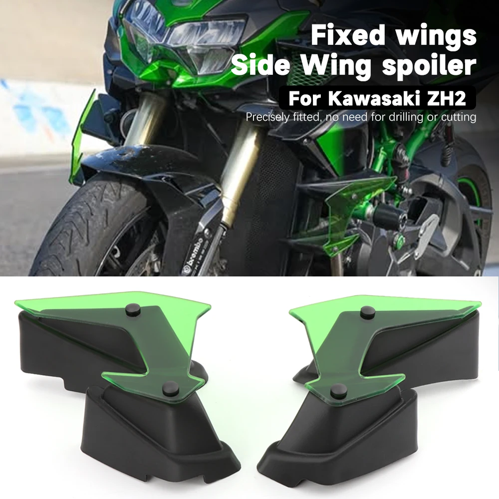 Motorcycle Side Winglet ZH2 For Kawasaki ZH2 2020-2026 Spoiler wing fairing fixed wing downward thrust Front spoiler