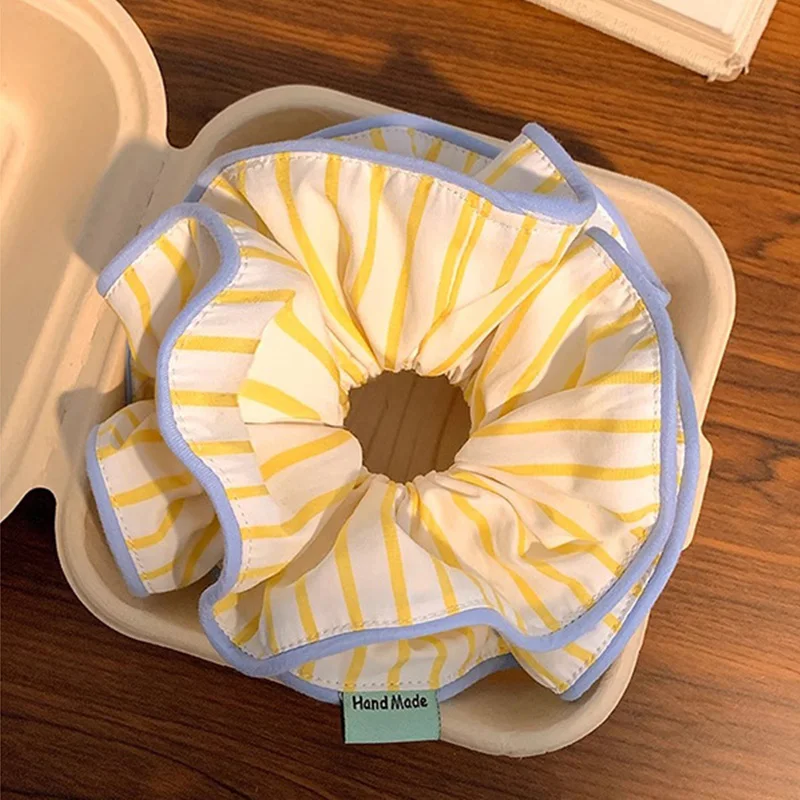 Korean Striped Large Intestine Scrunchie Hair Tie For Women Girls Sweet Ornament Elastic Hair Band Fashion Hair Accessories
Korean Striped Large Intestine Scrunchie Hair Tie For Women Girls Sweet Ornament Elastic Hair Band Fashion Hair Accessories