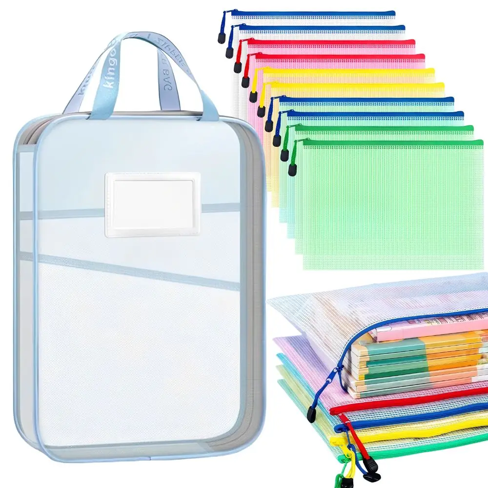 1pc L-shaped Large Opening Document Organizer & 7pcs Random Color A4 PVC Mesh Zipper Pouches for School, Office, Home YMY
1pc L-shaped Large Opening Document Organizer & 7pcs Random Color A4 PVC Mesh Zipper Pouches for School, Office, Home YMY