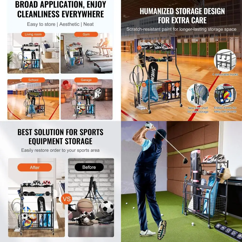 Стойка-органайзер для сумки для гольфа, подставка для хранения спортивного оборудования, решение для хранения гольфа в гараже с крючками для игрушек и снаряжения
Стойка-органайзер для сумки для гольфа, подставка для хранения спортивного оборудования, решение для хранения гольфа в гараже с крючками для игрушек и снаряжения