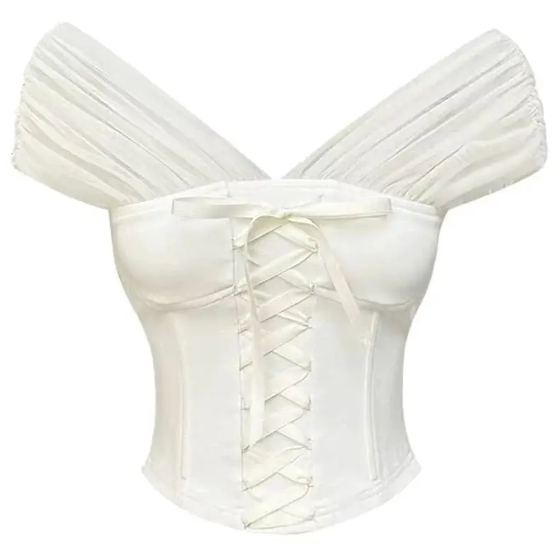 2025 French Style White Crop Top V-Neck Off Shoulder Bodycon T-Shirt-Pure Aesthetic Summer Tee 
2025 French Style White Crop Top V-Neck Off Shoulder Bodycon T-Shirt-Pure Aesthetic Summer Tee