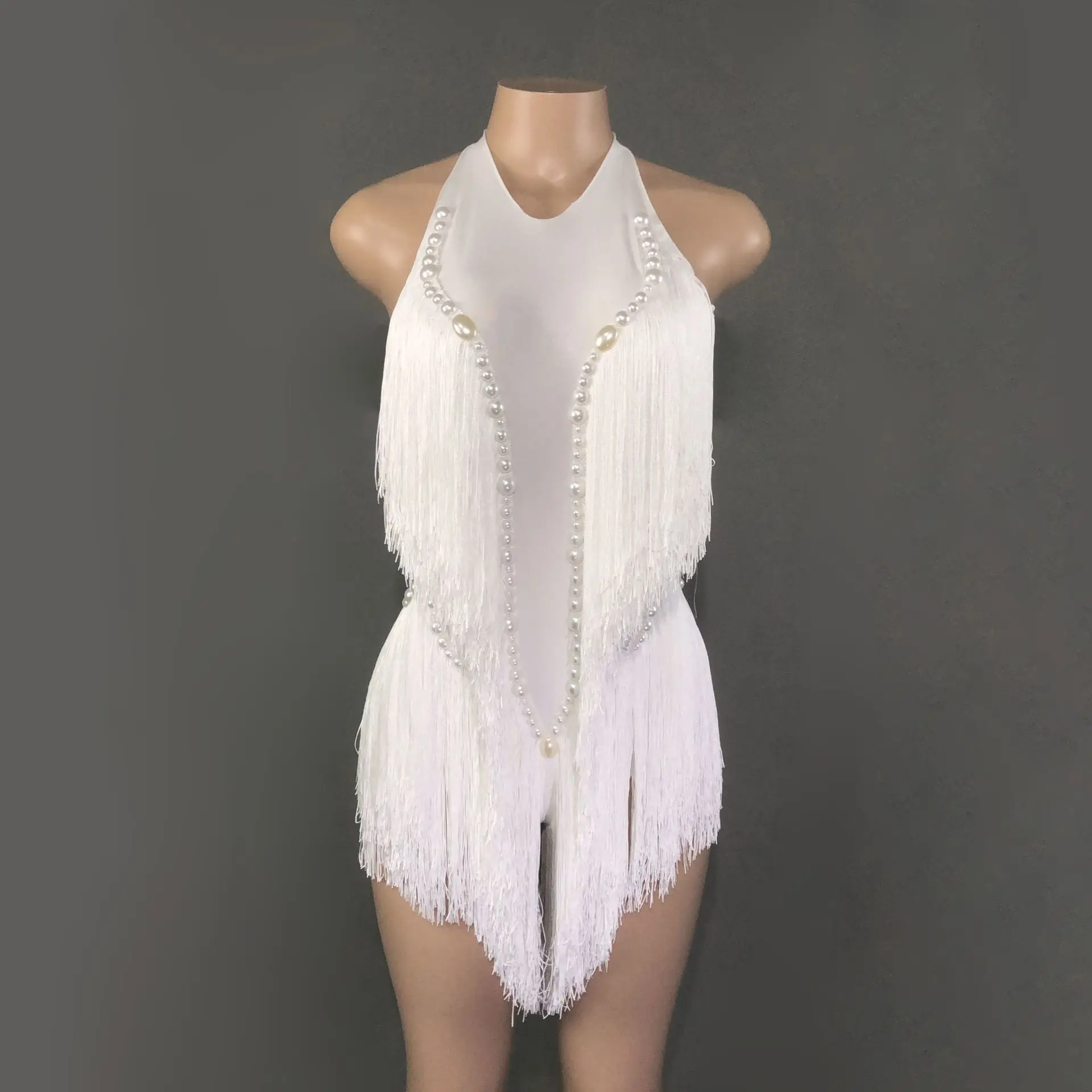 Dance performance onesie pearl sexy fringed cotton and linen stretch onesie stage performance suit
Dance performance onesie pearl sexy fringed cotton and linen stretch onesie stage performance suit