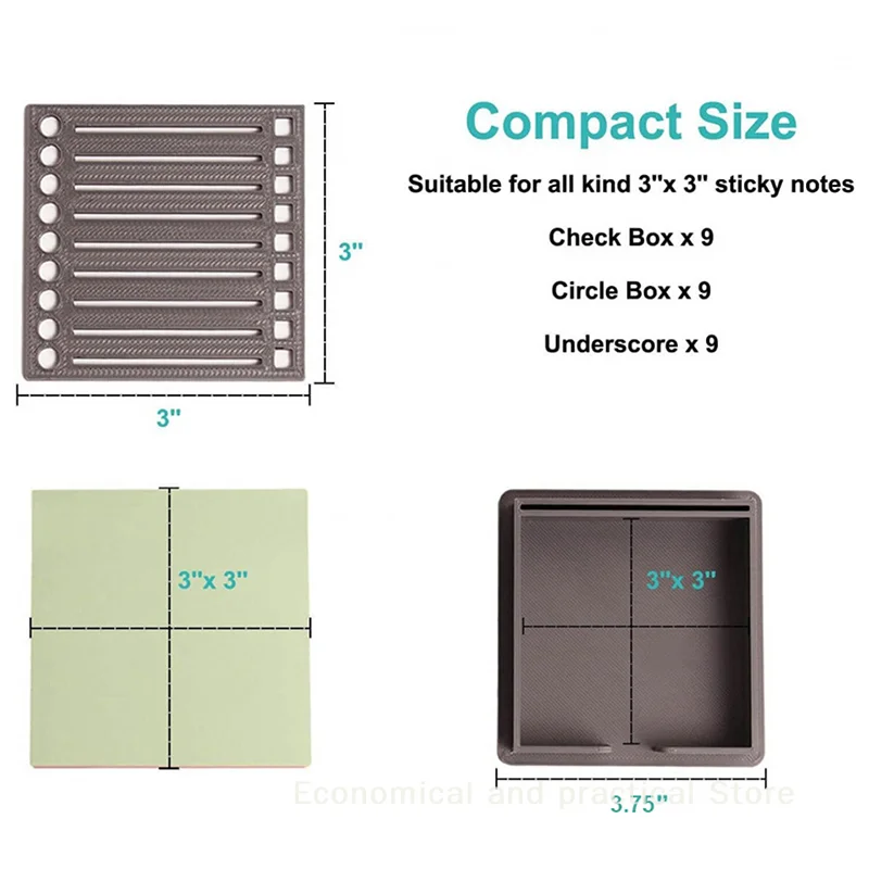 2Pcs Convenience Sticker Storage Box with Stencil Sticky Note Dispenser Plastic for 3x3Self-Sticky Note Pads(Sticky Not Contain)
2Pcs Convenience Sticker Storage Box with Stencil Sticky Note Dispenser Plastic for 3x3Self-Sticky Note Pads(Sticky Not Contain)