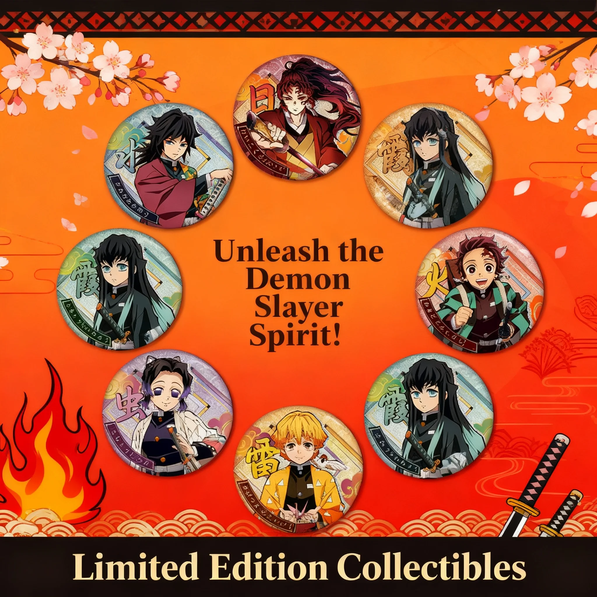 Demon Slayer Pet Double Flash Badge 271-284 All Characters New Design 75mm 58mm Tinplate Anime Collectible Gift for Fans
Demon Slayer Pet Double Flash Badge 271-284 All Characters New Design 75mm 58mm Tinplate Anime Collectible Gift for Fans