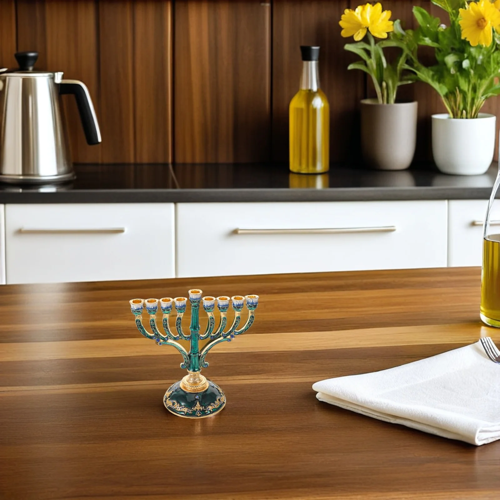 Hanukkah Menorah Nine Branch Vintage Enamel Holder Decorative Table Centerpiece for Jewish Holiday Celebration Chanukah
Hanukkah Menorah Nine Branch Vintage Enamel Holder Decorative Table Centerpiece for Jewish Holiday Celebration Chanukah