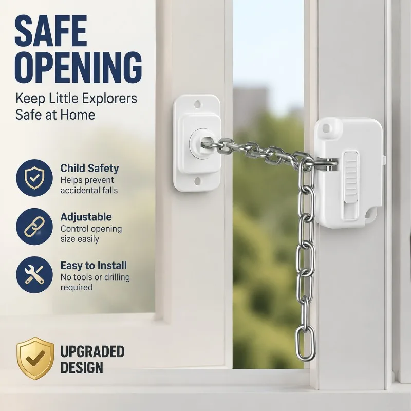 Adjustable Window Limiter Child Safety Locks for Doors and Refrigerators, Upgraded Design to Keep Children Safe
Adjustable Window Limiter Child Safety Locks for Doors and Refrigerators, Upgraded Design to Keep Children Safe