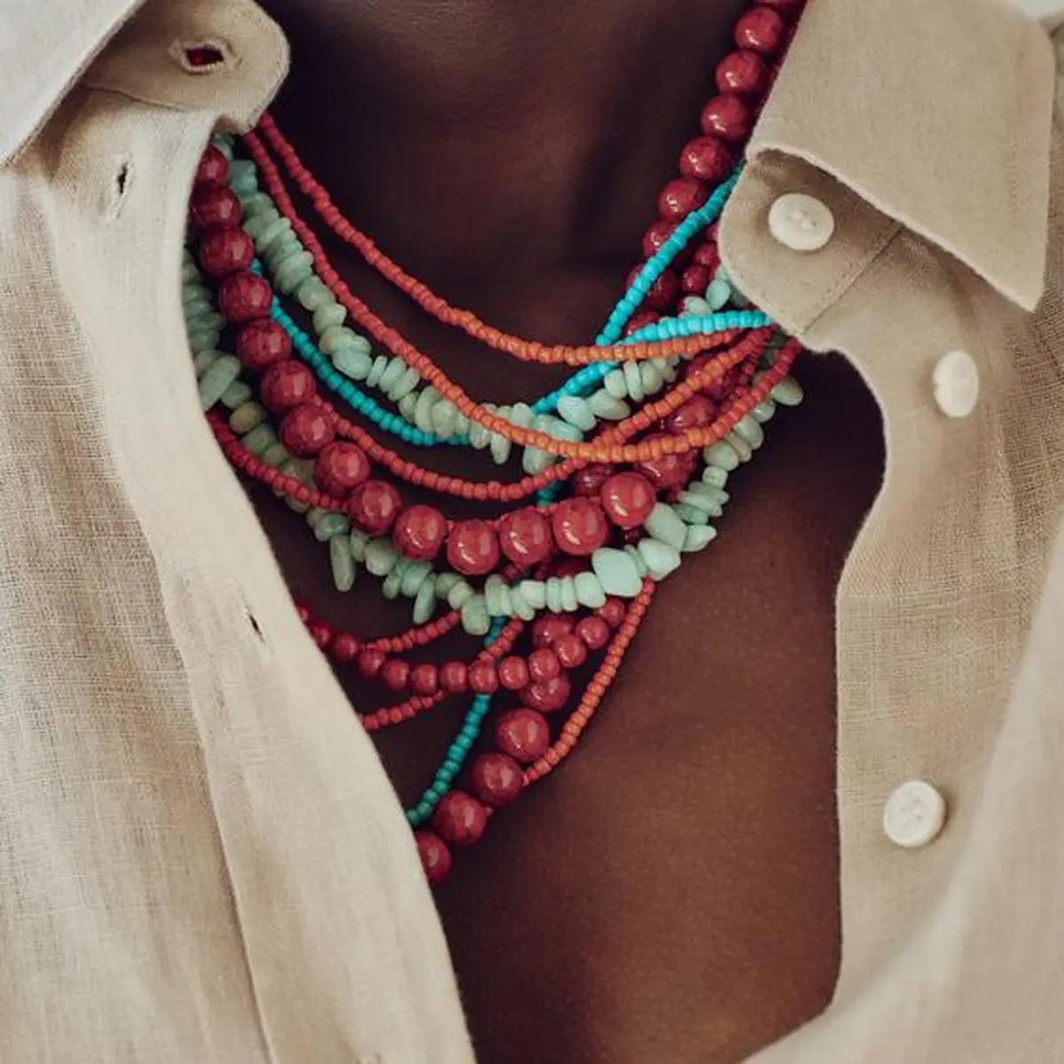 ZAA Stone Beaded Multilayer Necklaces Bohemian Vinatge Exaggerated Choker Necklaces For Women Vacation Statement Decoration Gift
ZAA Stone Beaded Multilayer Necklaces Bohemian Vinatge Exaggerated Choker Necklaces For Women Vacation Statement Decoration Gift