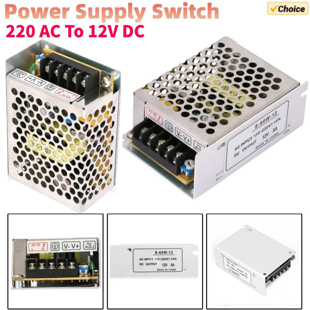 5A 12V преобразователь напряжения переменного/постоянного тока, универсальный регулируемый источник питания для светодиодного переключателя, источник питания для светодиодного выключателя питания
5A 12V преобразователь напряжения переменного/постоянного тока, универсальный регулируемый источник питания для светодиодного переключателя, источник питания для светодиодного выключателя питания