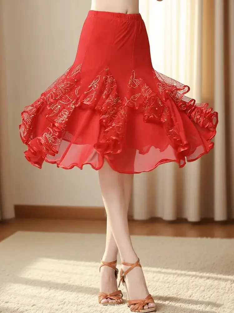 Elegant Ballroom Party Long Swing Tiered Dance Skirt for Women Older Girls Latin Dance Skirt Dancewear Skirt
Elegant Ballroom Party Long Swing Tiered Dance Skirt for Women Older Girls Latin Dance Skirt Dancewear Skirt