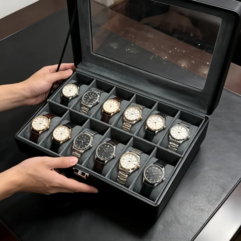 4Pcs Watch Box Set, 12 Slot Leather Watch Storage Case with Lock, Men Watch Organizer + 3Pcs Clear Bracelet Jewelry Boxes
4Pcs Watch Box Set, 12 Slot Leather Watch Storage Case with Lock, Men Watch Organizer + 3Pcs Clear Bracelet Jewelry Boxes