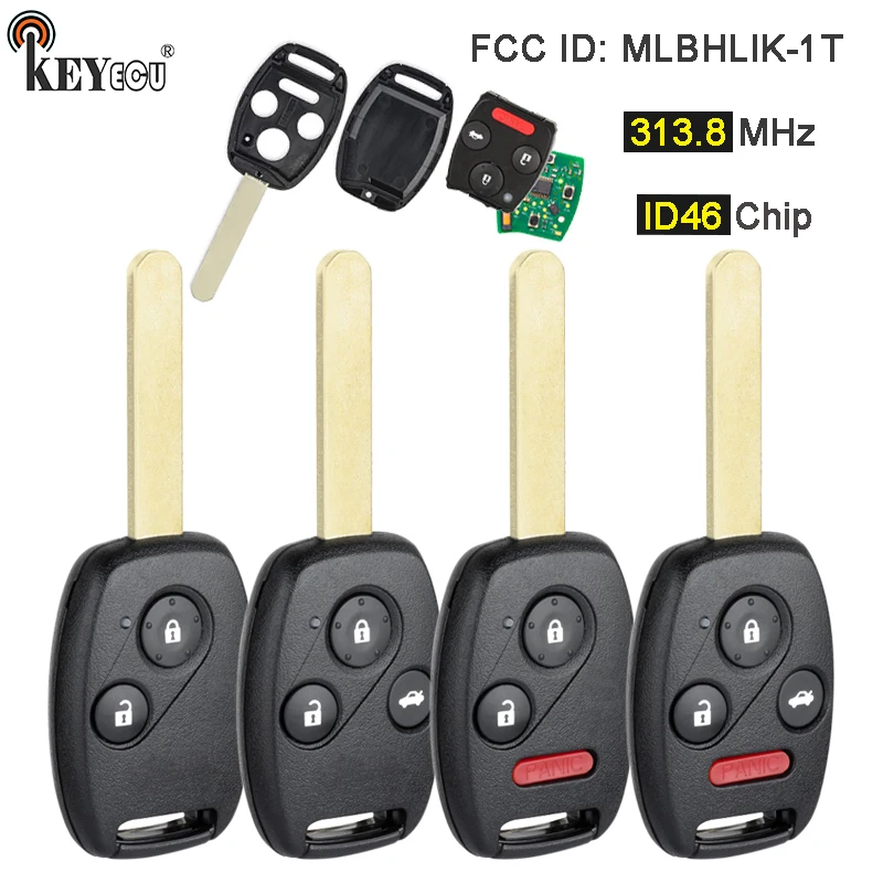 KEYECU 313MHz/ 313.8MHz ID46 chip FCC ID: MLBHLIK-1T Complete Remote Key Fob for Honda CRV Accord CRV Acura TL Accord 2008-2012
KEYECU 313MHz/ 313.8MHz ID46 chip FCC ID: MLBHLIK-1T Complete Remote Key Fob for Honda CRV Accord CRV Acura TL Accord 2008-2012