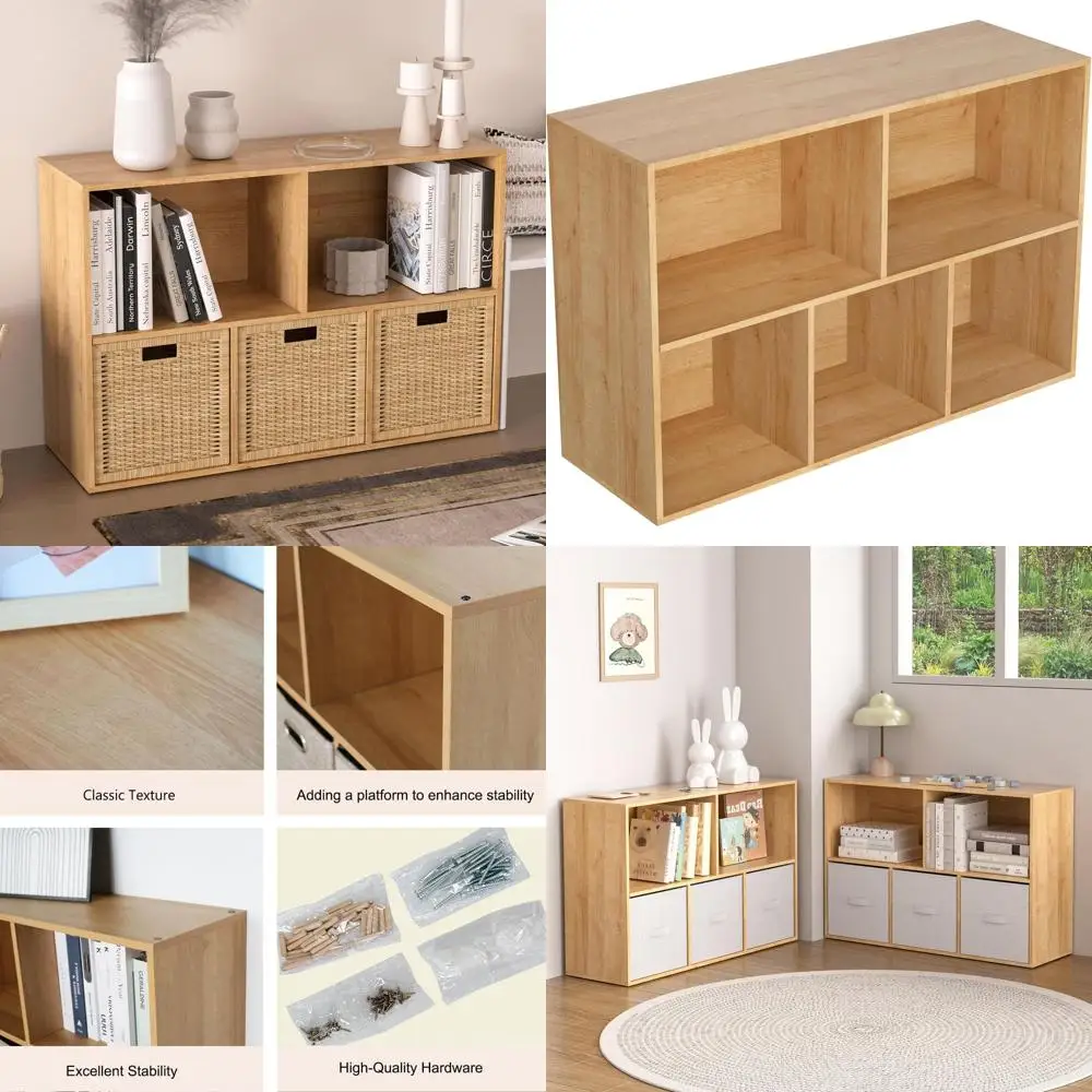 5-Cube White Wooden Storage Organizer with Closed Back, Ideal for Living Room, Bookshelves, and Easy Assembly
5-Cube White Wooden Storage Organizer with Closed Back, Ideal for Living Room, Bookshelves, and Easy Assembly