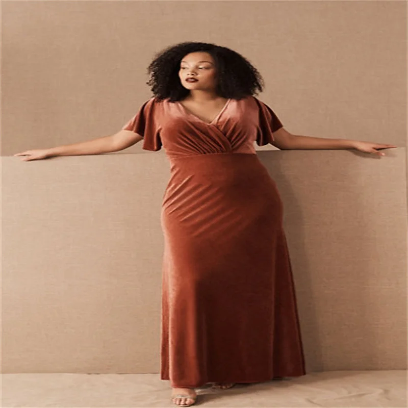 Velvet Plus Size Mother Of The Bride Dresses V Neck Sleevesless Mermaid Evening Dresses Long Party Dresses Woman For Weddings
Velvet Plus Size Mother Of The Bride Dresses V Neck Sleevesless Mermaid Evening Dresses Long Party Dresses Woman For Weddings