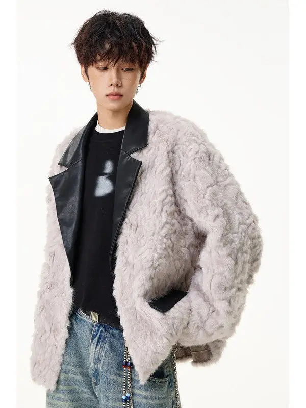 TANGZ STUDIO Men's Faux Fur Jaet Warmth Inteated Leather And Fur Top Coat Autumn Winter Stand Fit Long Sve Youthful
TANGZ STUDIO Men's Faux Fur Jaet Warmth Inteated Leather And Fur Top Coat Autumn Winter Stand Fit Long Sve Youthful