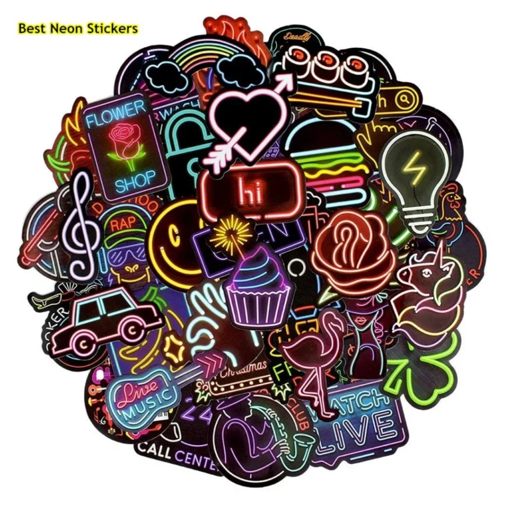 50Pcs Neon Stickes Decals for Laptop Stickers for Teens Adults Neon Light Sticker for Computer Water Bottles Phone Party Decor
50Pcs Neon Stickes Decals for Laptop Stickers for Teens Adults Neon Light Sticker for Computer Water Bottles Phone Party Decor