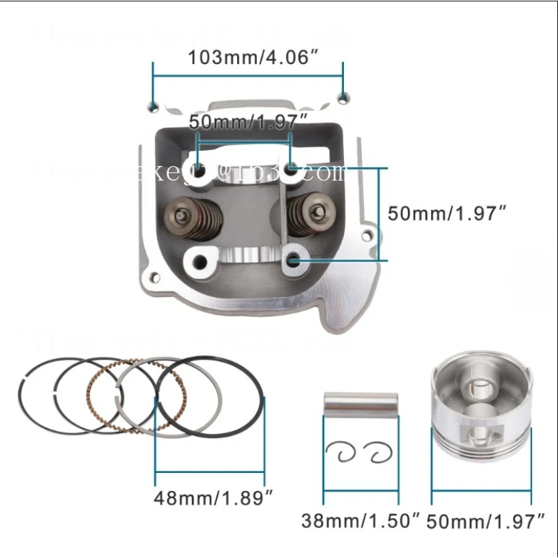 Applicable to Motorcycle 50mm Bore Upgrade 100cc Big Bore Cylinder Rebuild Kit Replacement for GY6 50cc 100cc 139qmb RacinScoote
Applicable to Motorcycle 50mm Bore Upgrade 100cc Big Bore Cylinder Rebuild Kit Replacement for GY6 50cc 100cc 139qmb RacinScoote
