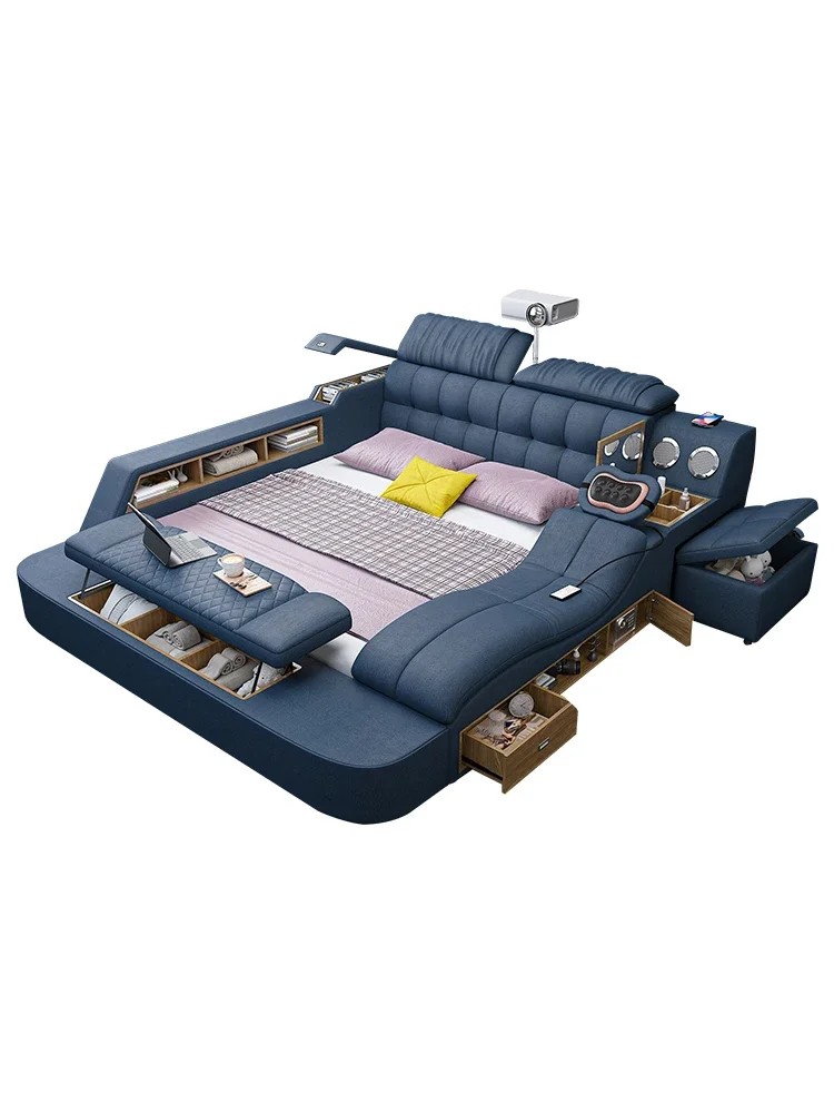 Superior Tatami master bedroom no wash technology cloth multifunctional massage double bed modern minimalist projector
Superior Tatami master bedroom no wash technology cloth multifunctional massage double bed modern minimalist projector