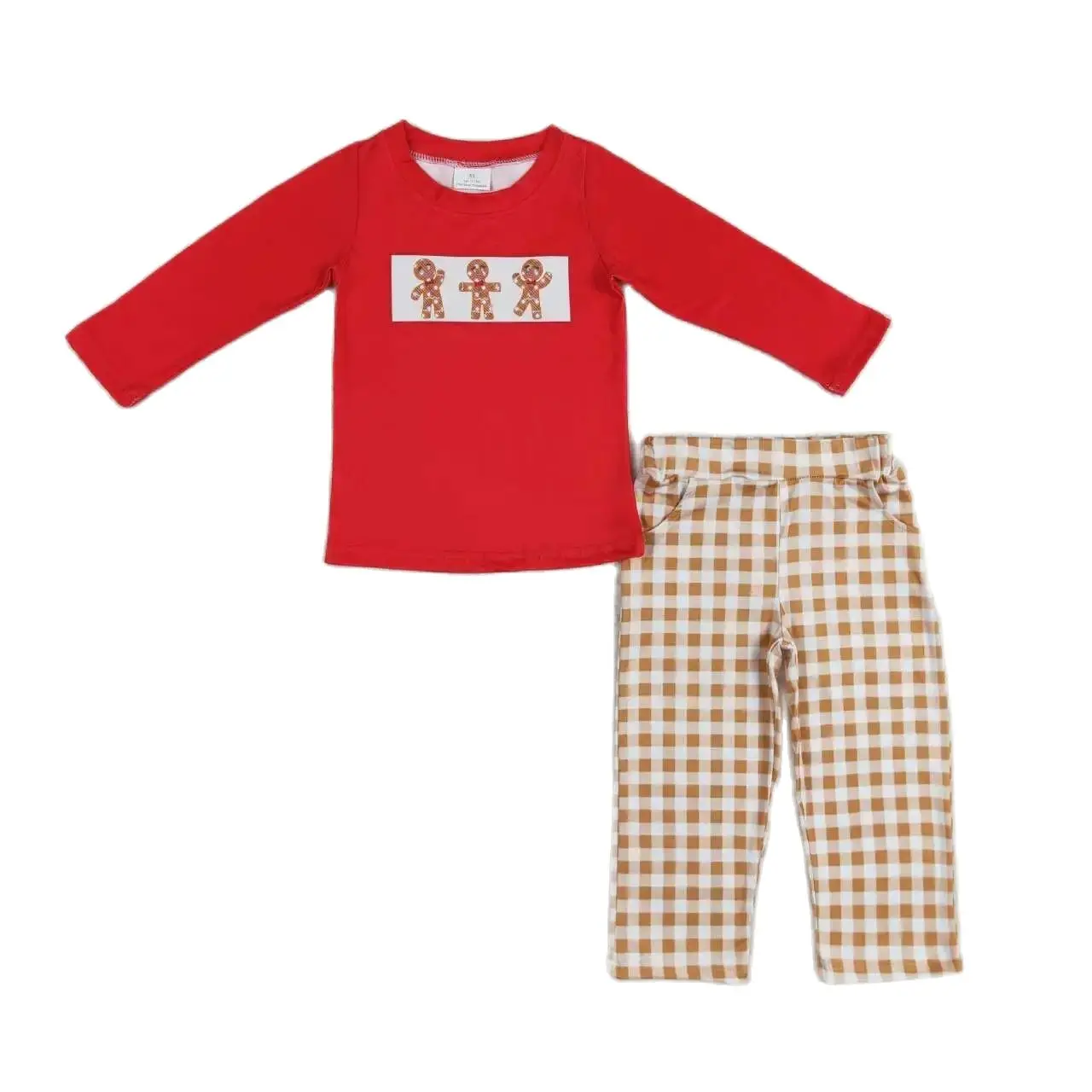 BLP0552 Kids Boys Autumn Outfit Sets Long Sleeves Top Gingerbread Man Red Print With Trousers Children Clothes
BLP0552 Kids Boys Autumn Outfit Sets Long Sleeves Top Gingerbread Man Red Print With Trousers Children Clothes