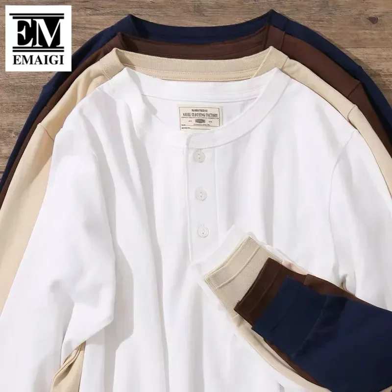 260g Cotton T-shirt Men American Retro Slim Fit Casual Long Sleeve Gym T Shirts Outdoor Bottom Tees Undershirt Male
260g Cotton T-shirt Men American Retro Slim Fit Casual Long Sleeve Gym T Shirts Outdoor Bottom Tees Undershirt Male