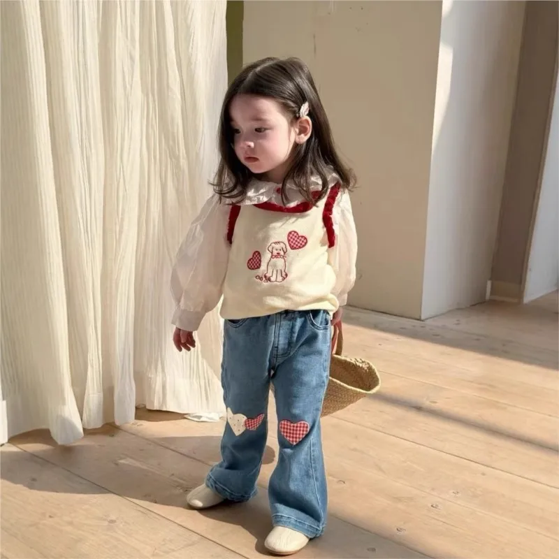 2025 Spring Autumn Childrens Girls Jeans Sweet Cartoon Vest Solid Cotton Shirt Love Jeans Suit Toddler Girls Outfits
2025 Spring Autumn Childrens Girls Jeans Sweet Cartoon Vest Solid Cotton Shirt Love Jeans Suit Toddler Girls Outfits