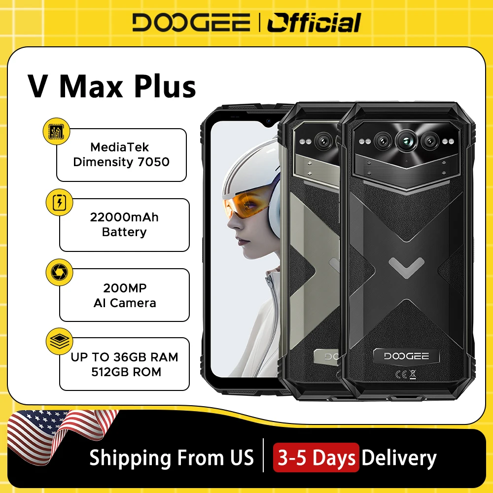 Global Version DOOGEE V Max Plus Rugged Phone 6.58" 120Hz 16GB+512GB 200MP AI Camera 22000mAh Battery Lighting Effect Smartphone
Global Version DOOGEE V Max Plus Rugged Phone 6.58" 120Hz 16GB+512GB 200MP AI Camera 22000mAh Battery Lighting Effect Smartphone