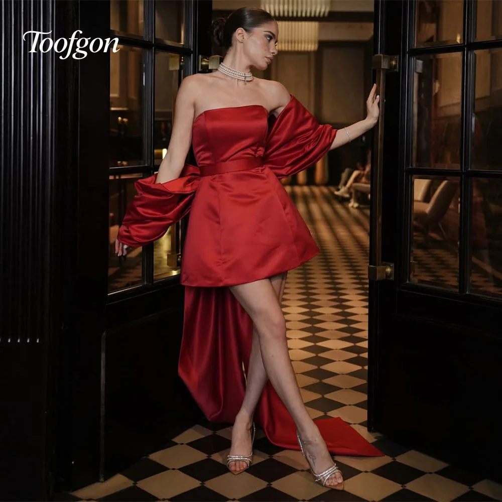 Toofgon Red Above Knee Mini Prom Party Dresses Customized Satin Pleated Women Formal Specil Occasion Homecoming Dresses
Toofgon Red Above Knee Mini Prom Party Dresses Customized Satin Pleated Women Formal Specil Occasion Homecoming Dresses