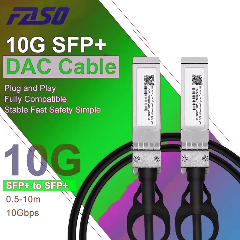 10G SFP+ Twinax Cable, Direct Attach Copper(DAC) Passive Cable, 0.5-7M, for Cisco,Huawei,MikroTik,HP,Intel...Etc Switch
10G SFP+ Twinax Cable, Direct Attach Copper(DAC) Passive Cable, 0.5-7M, for Cisco,Huawei,MikroTik,HP,Intel...Etc Switch