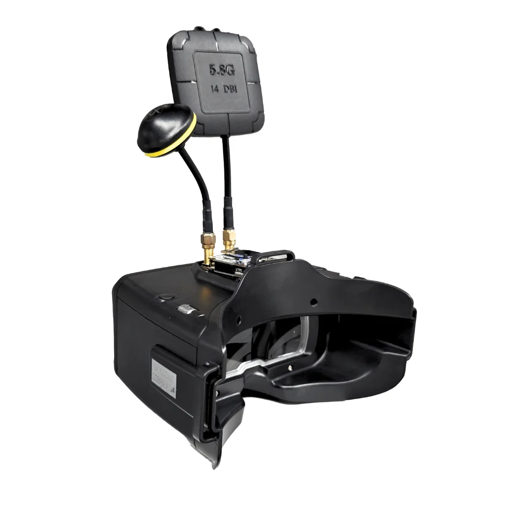Video Screen Mounted Carbon Fiber FPV Racing Drone Mission Case Portable Ground Control System Goggler Remote Controller Battery