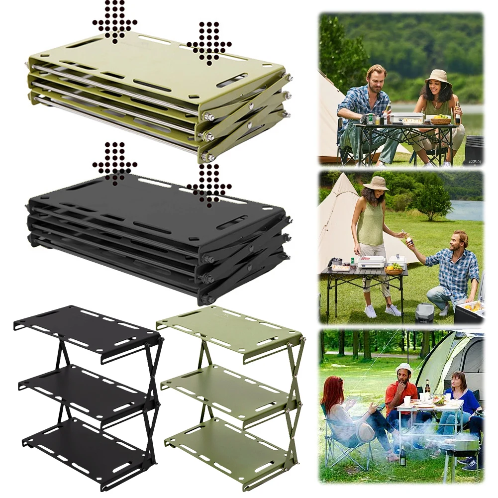 3 Layer Foldable Camping Rack Aluminum Alloy Outdoor Folding Table Barbecue Lightweight Table for Camping Mountain Hiker
3 Layer Foldable Camping Rack Aluminum Alloy Outdoor Folding Table Barbecue Lightweight Table for Camping Mountain Hiker