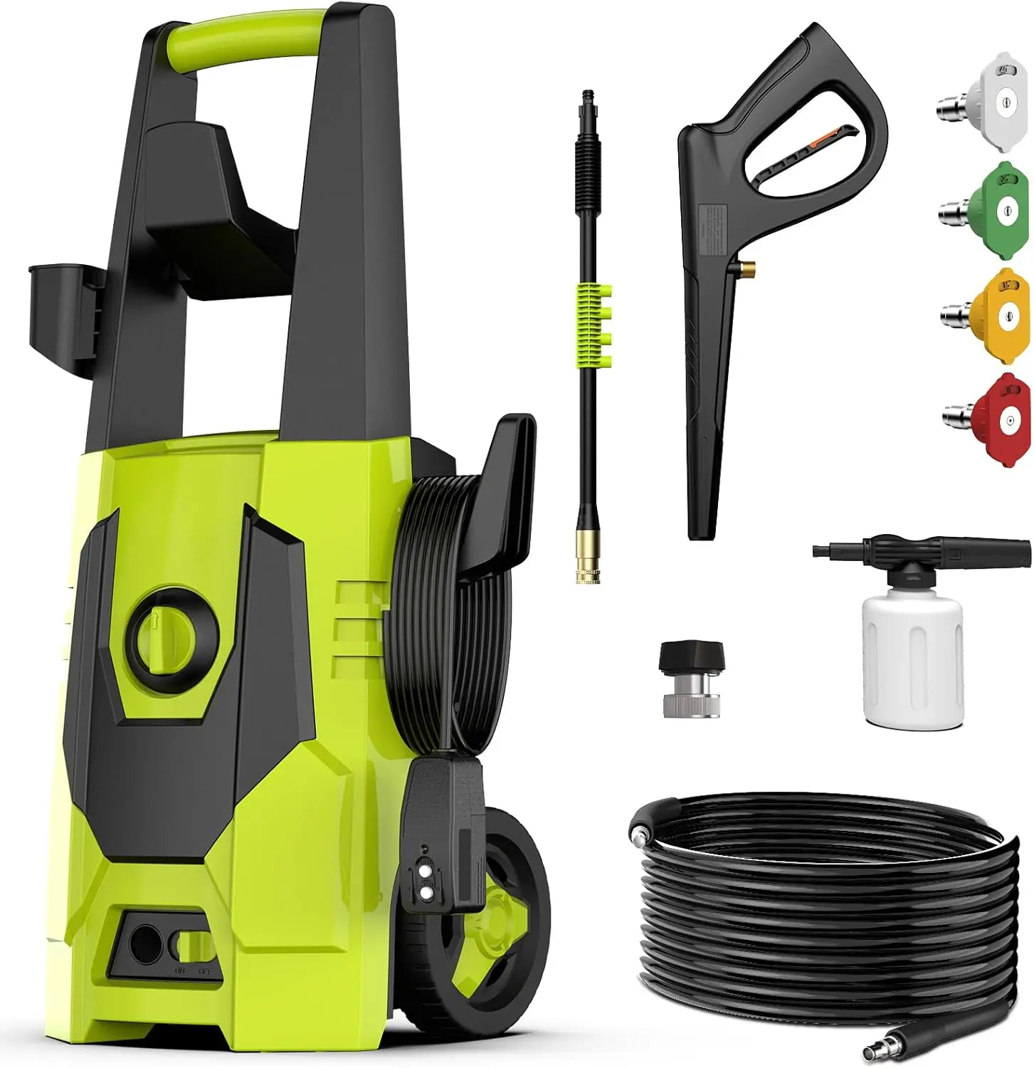 4500PSI Pressure Washer with 4 Quick Connect Nozzles & Foam Cannon for Cars, Driveways, Patios, Fences
4500PSI Pressure Washer with 4 Quick Connect Nozzles & Foam Cannon for Cars, Driveways, Patios, Fences