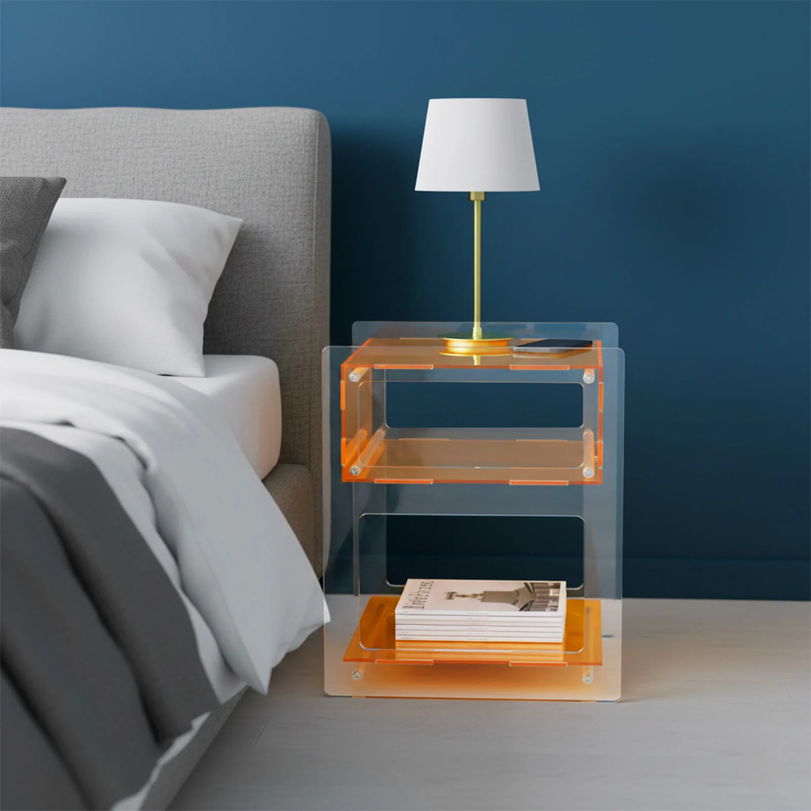 Оранжевый прямоугольный акриловый прикроватный столик 15,7*11,8*19,7 дюймов, устойчивый акриловый приставной столик с приподнятым основанием
Оранжевый прямоугольный акриловый прикроватный столик 15,7*11,8*19,7 дюймов, устойчивый акриловый приставной столик с приподнятым основанием