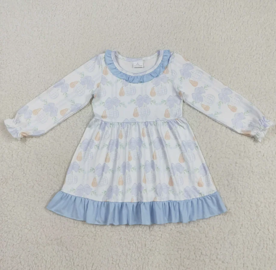 girls autumn dress boutique pumpkin bow pattern blue lace white long sleeve baby dress
girls autumn dress boutique pumpkin bow pattern blue lace white long sleeve baby dress