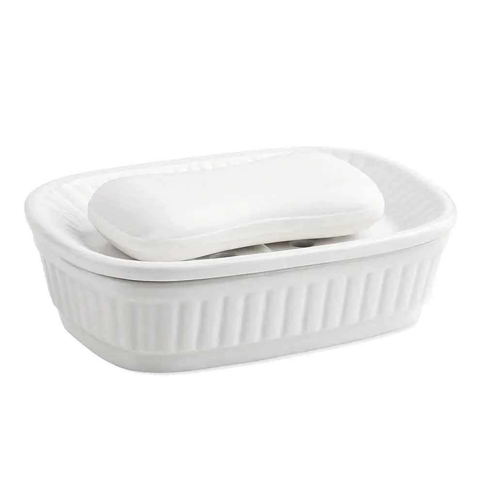 White Ceramic Soap Dish, Self-Draining Kitchen Sink Soap Holder
White Ceramic Soap Dish, Self-Draining Kitchen Sink Soap Holder