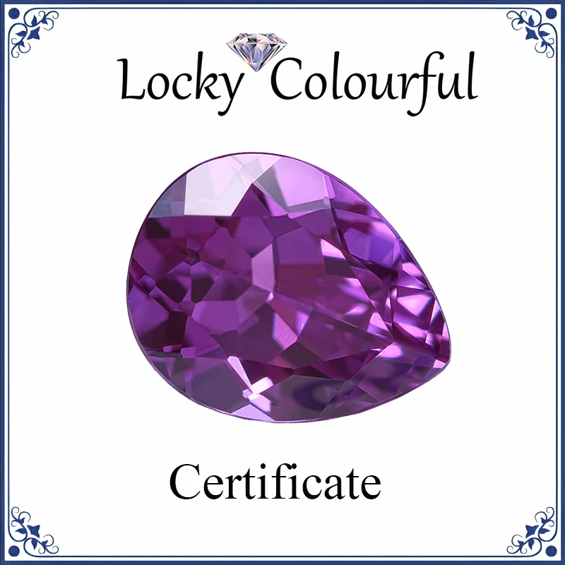 Lab Grown Sapphire Purplish Red Color Pear Shape Top Quality Charm Beads for Diy Jewelry Making Ring Selectable AGL Certificate
Lab Grown Sapphire Purplish Red Color Pear Shape Top Quality Charm Beads for Diy Jewelry Making Ring Selectable AGL Certificate