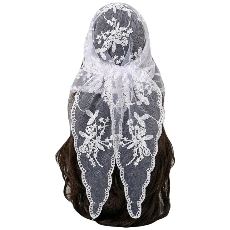 652F Flower Headband Lace Wedding Scarf Embroidered Lace Triangle Scarf Elegant Scarf Shawl Prayer Veil Church Hijab
652F Flower Headband Lace Wedding Scarf Embroidered Lace Triangle Scarf Elegant Scarf Shawl Prayer Veil Church Hijab