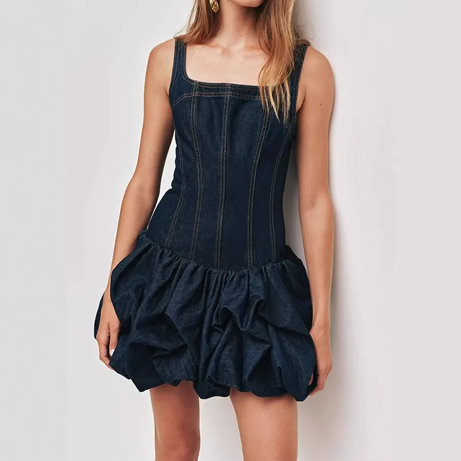 【New Arrival】Dark Denim Corset Mini Dress, Square Neck with Puff Bubble Skirt
【New Arrival】Dark Denim Corset Mini Dress, Square Neck with Puff Bubble Skirt