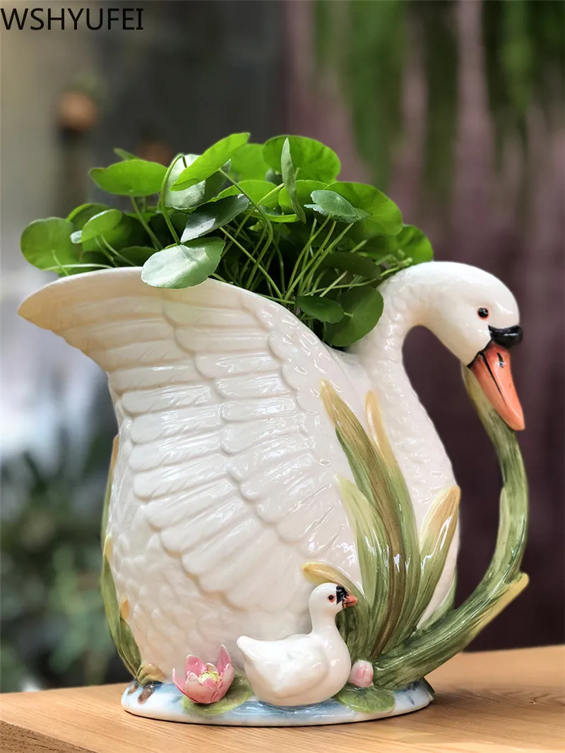 Ceramics Swan vase Wedding Gift Flower Pot Ornaments Home Furnishing Decoration Crafts Livingroom animal Figurines
Ceramics Swan vase Wedding Gift Flower Pot Ornaments Home Furnishing Decoration Crafts Livingroom animal Figurines