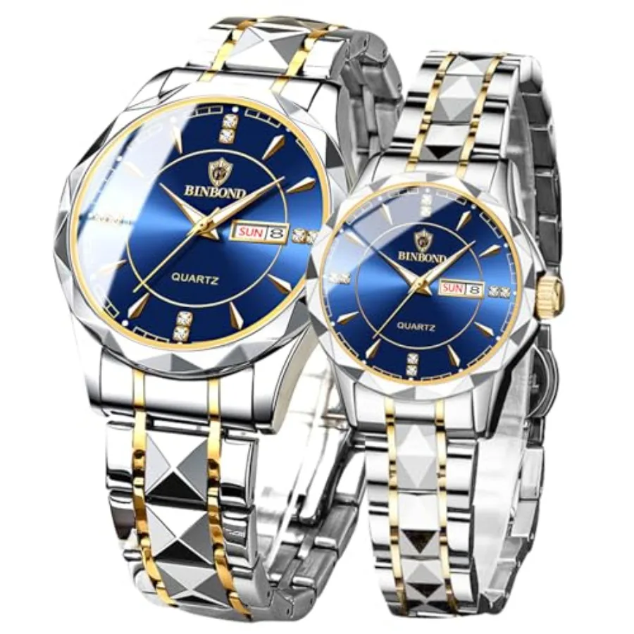 Valentines Couple Pair Quartz Watches Luminous Calendar Waterproof Business Dress Luxury His and Hers Wristwatch Stainless Stee
Valentines Couple Pair Quartz Watches Luminous Calendar Waterproof Business Dress Luxury His and Hers Wristwatch Stainless Stee