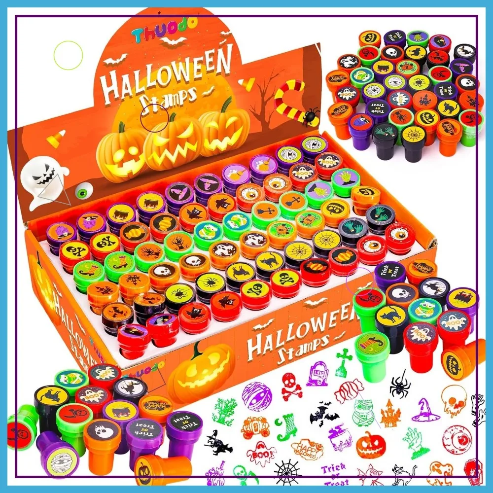 120 PCS Halloween Stamps for Kids, Self-Inking Assorted Pumpkin Ghost Spider Stampers, Party Favors Classroom Rewards
120 PCS Halloween Stamps for Kids, Self-Inking Assorted Pumpkin Ghost Spider Stampers, Party Favors Classroom Rewards